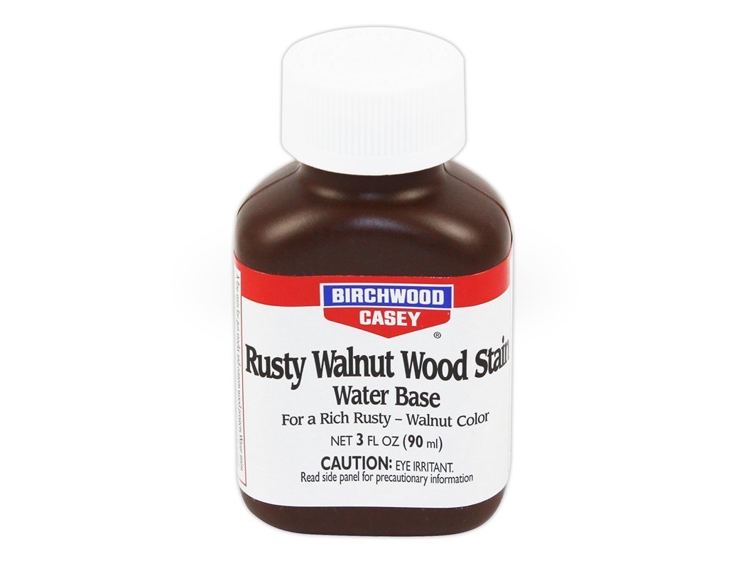 Birchwood Casey RUSTY WALNUT WOOD STAIN Water Base Geweer Kolf Olie inhoud 90 ml.